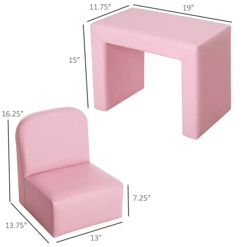 Ensemble table et chaises convertible 2-en-1 pour garçons et filles