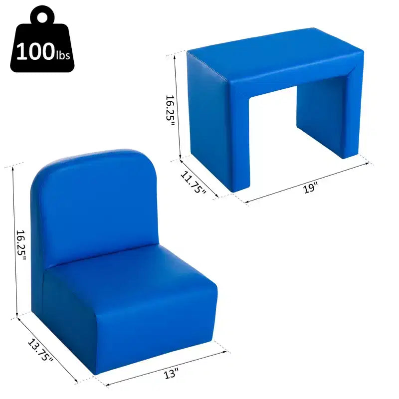 Ensemble table et chaises convertible 2-en-1 pour garçons et filles