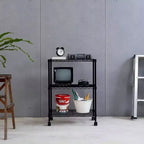 Étagère métallique à 3 niveaux robuste de 35,6 x 61 x 76,2 cm pour rangement garage buanderie noir
