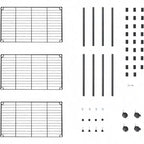 Étagère métallique à 3 niveaux robuste de 35,6 x 61 x 76,2 cm pour rangement garage buanderie noir