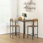 Ensemble table et chaises de bar 3 pièces, petite table et chaises de cuisine, table à manger carrée avec 2 tabourets et noir