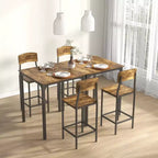 Ensemble table et chaises de bar 3 pièces, petite table et chaises de cuisine, table à manger carrée avec 2 tabourets et noir