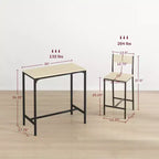 Ensemble table et chaises de bar 3 pièces, petite table et chaises de cuisine, table à manger carrée avec 2 tabourets et noir