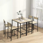 Ensemble table et chaises de bar 3 pièces, petite table et chaises de cuisine, table à manger carrée avec 2 tabourets et noir