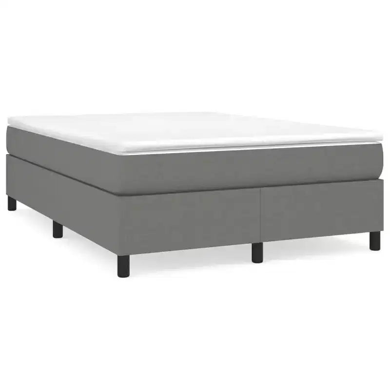 Cadre de lit Gris foncé Tissu 100 % polyester, contreplaqué, bois composite