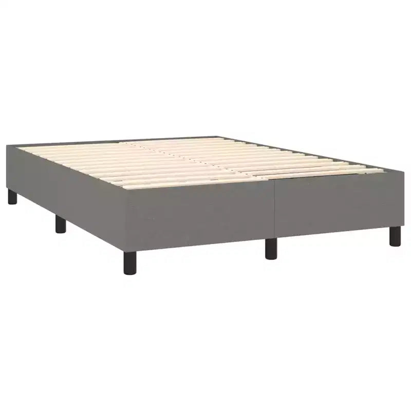 Cadre de lit Gris foncé Tissu 100 % polyester, contreplaqué, bois composite