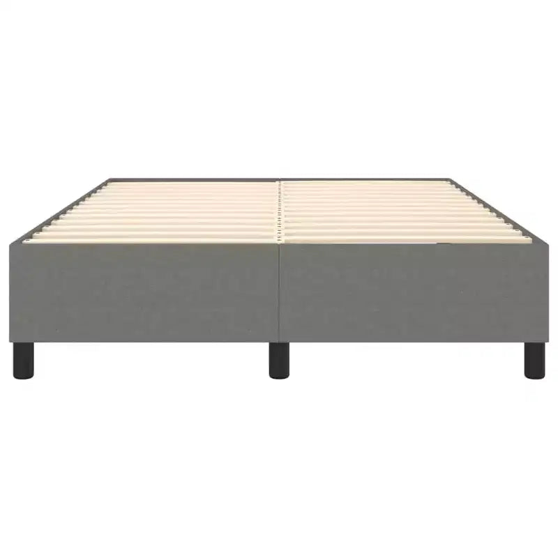 Cadre de lit Gris foncé Tissu 100 % polyester, contreplaqué, bois composite