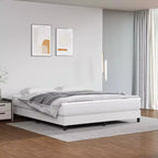 Bed Frame White Faux Leather King Durable Bed Frame