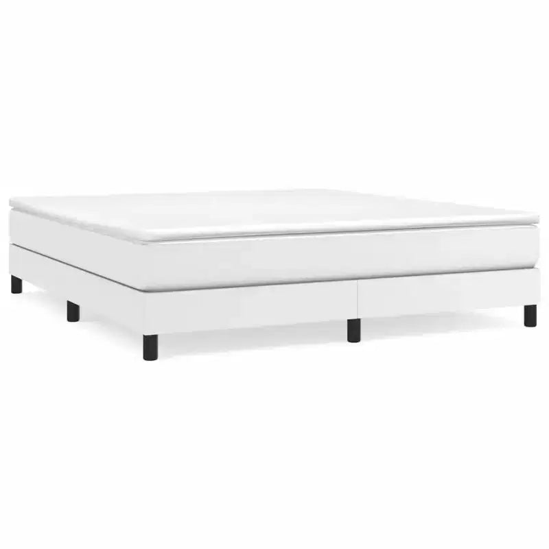 Cadre de lit King en similicuir blanc durable