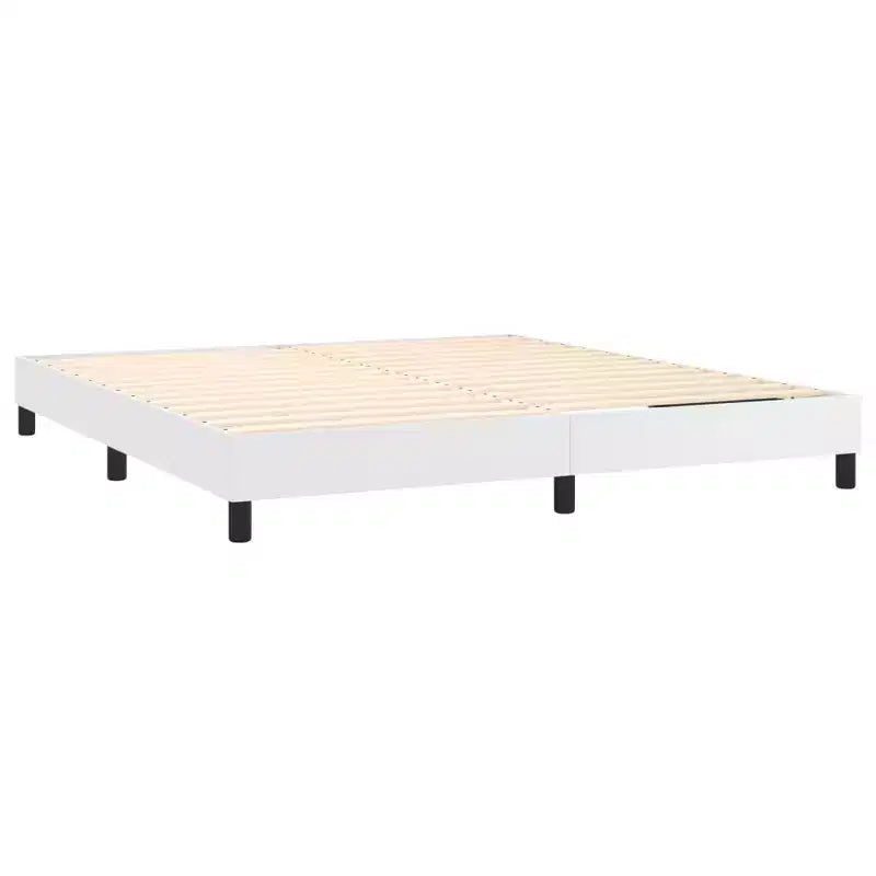 Cadre de lit King en similicuir blanc durable