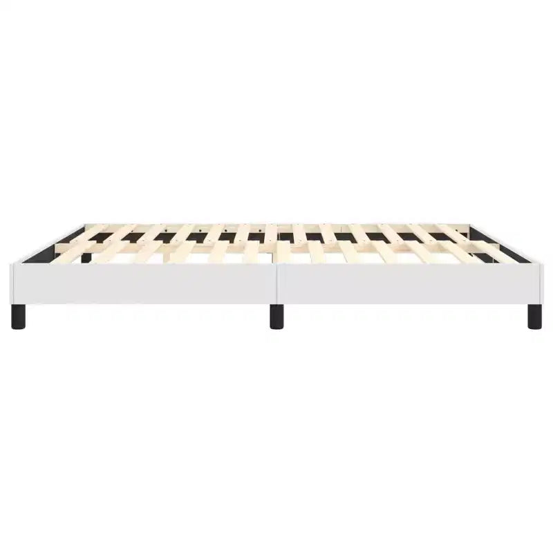 Cadre de lit King en similicuir blanc durable