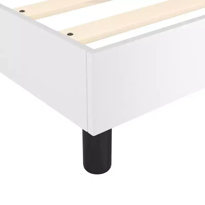 Cadre de lit King en similicuir blanc durable