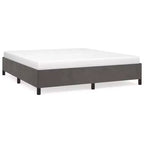 Cadre de lit Velours gris foncé (100 % polyester), contreplaqué, bois d'ingénierie