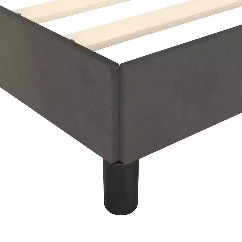 Cadre de lit Velours gris foncé (100 % polyester), contreplaqué, bois d'ingénierie