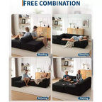 Canapé sectionnel convertible en L de 107 pouces, canapé modulaire 3 places rembourré, canapé-lit sans assemblage requis pour salon, chambre à coucher