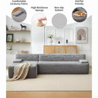 Canapé sectionnel convertible en L de 107 pouces, canapé modulaire 3 places rembourré, canapé-lit sans assemblage requis pour salon, chambre à coucher