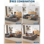 Canapé sectionnel convertible en L de 107 pouces, canapé modulaire 3 places rembourré, canapé-lit sans assemblage requis pour salon, chambre à coucher
