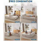 Canapé sectionnel convertible en L de 107 pouces, canapé modulaire 3 places rembourré, canapé-lit sans assemblage requis pour salon, chambre à coucher