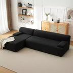 107 L Shaped Convertible Sectional Sofa, Upholstered 3 Seater Modular Sofa, No Assembly Required Sofa Sleeper for Living Room, Bedroom