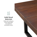 Table de salle à manger en pin massif, 72 po, aspect vieilli, avec piètement tréteau – Gris / Acajou / Chêne rustique, pour 6 à 8 personnes
