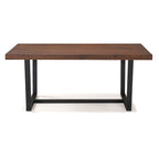 Table de salle à manger en pin massif, 72 po, aspect vieilli, avec piètement tréteau – Gris / Acajou / Chêne rustique, pour 6 à 8 personnes
