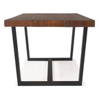 Table de salle à manger en pin massif, 72 po, aspect vieilli, avec piètement tréteau – Gris / Acajou / Chêne rustique, pour 6 à 8 personnes