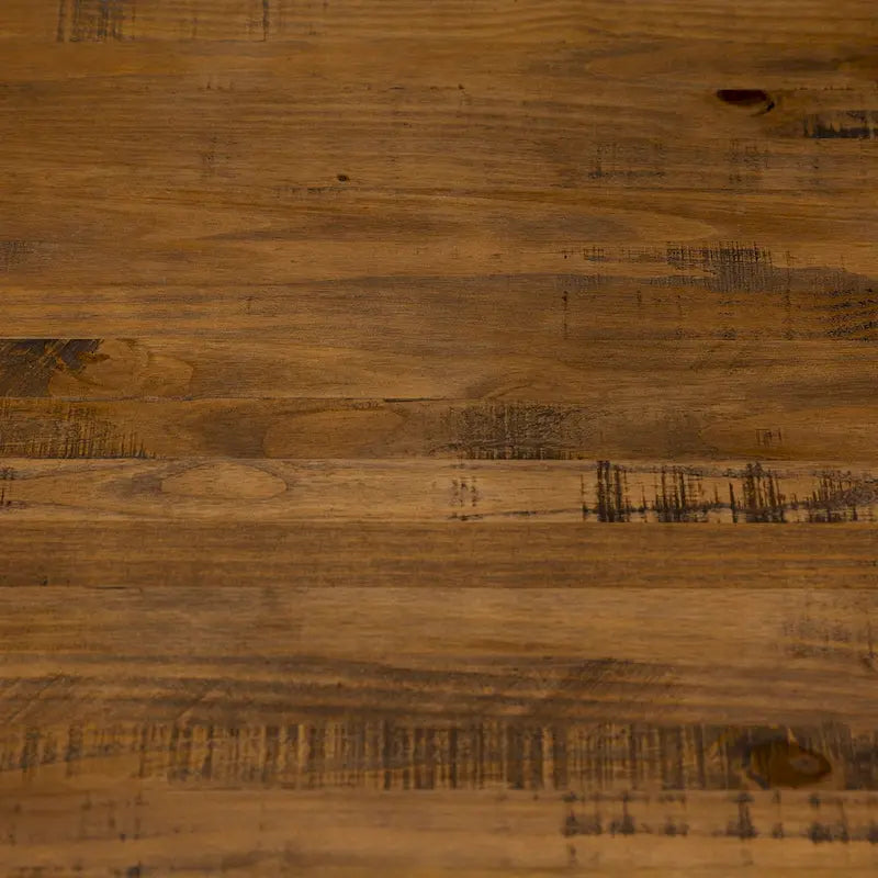 Table de salle à manger en pin massif, 72 po, aspect vieilli, avec piètement tréteau – Gris / Acajou / Chêne rustique, pour 6 à 8 personnes