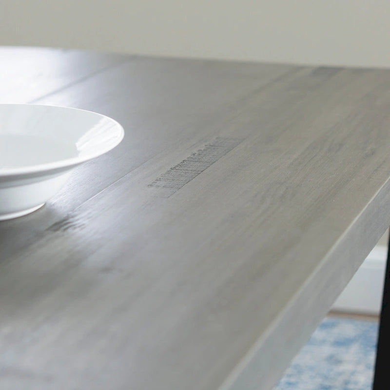 Table de salle à manger en pin massif, 72 po, aspect vieilli, avec piètement tréteau – Gris / Acajou / Chêne rustique, pour 6 à 8 personnes