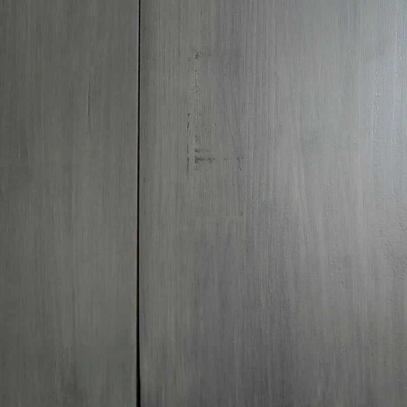 Table de salle à manger en pin massif, 72 po, aspect vieilli, avec piètement tréteau – Gris / Acajou / Chêne rustique, pour 6 à 8 personnes