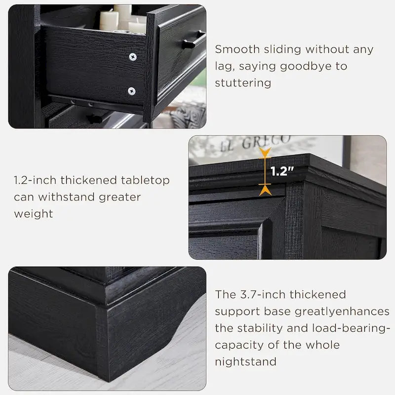Commode rustique à 5 tiroirs avec poignées métalliques – Marron / Noir / Gris / Blanc – Unité individuelle