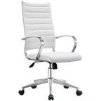 Chaise de bureau moderne haute avec dossier haut, en similicuir PU, pivotante, inclinable, réglable, avec coussin, modèle de designer, pour dirigeant