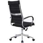 Chaise de bureau moderne haute avec dossier haut, en similicuir PU, pivotante, inclinable, réglable, avec coussin, modèle de designer, pour dirigeant