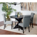 Ensemble de salle à manger rond 5 pièces, ensemble de meubles de salle à manger avec table à manger en croix et 4 chaises rembourrées