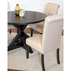 Ensemble de salle à manger rond 5 pièces, ensemble de meubles de salle à manger avec table à manger en croix et 4 chaises rembourrées