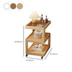 Dessus de table de rangement en bois de noyer à 3 niveaux avec roulettes
