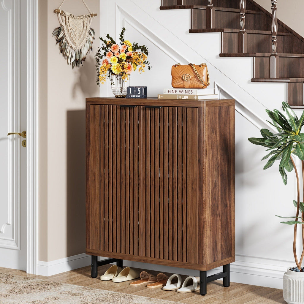 Meuble à chaussures 24 paires avec porte pour entrée et salon