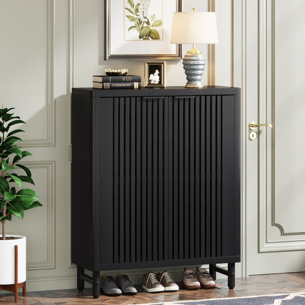 Meuble à chaussures 24 paires avec porte pour entrée et salon