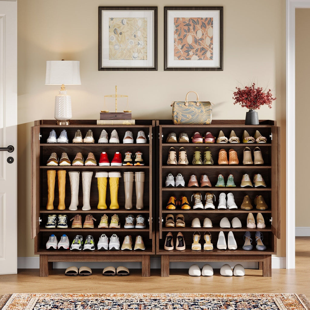 Meuble à chaussures 24 paires avec porte pour entrée et salon