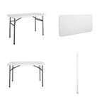 Table utilitaire multifonctionnelle pliante droite 4' blanche - Room & Joy : Bureau portable, utilisation intérieure/extérieure