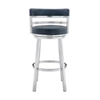Tabouret de bar de 76 cm Madrid : Acier inoxydable brossé, Siège pivotant, Armen Living