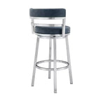 Tabouret de bar de 76 cm Madrid : Acier inoxydable brossé, Siège pivotant, Armen Living