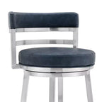 Tabouret de bar de 76 cm Madrid : Acier inoxydable brossé, Siège pivotant, Armen Living