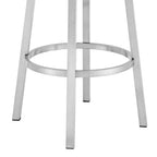 Tabouret de bar de 76 cm Madrid : Acier inoxydable brossé, Siège pivotant, Armen Living