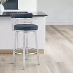 Tabouret de bar de 76 cm Madrid : Acier inoxydable brossé, Siège pivotant, Armen Living