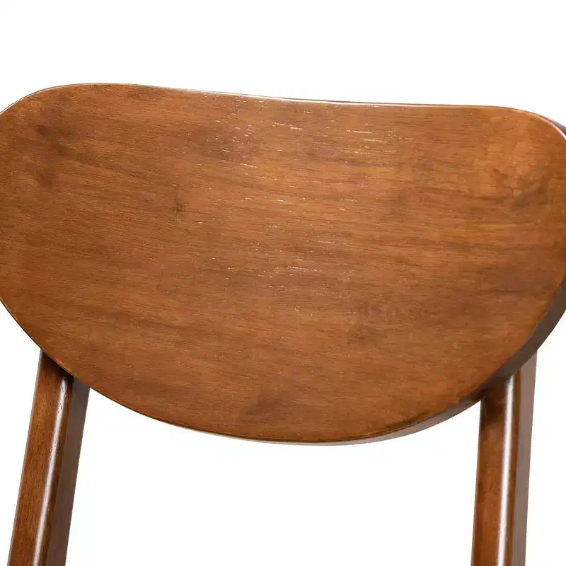 Lot de 2 tabourets de bar hauteur comptoir Katya en bois, marron - Baxton Studio : finition noyer, revêtement en polyester, repose-pieds