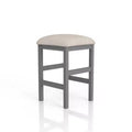 24/7 Shop At Home Gardenside Upholstered Square Counter Height Barstools, Wood Legs & Footrest: Light Gray/Beige