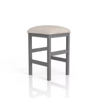 24/7 Shop At Home Gardenside Upholstered Square Counter Height Barstools, Wood Legs & Footrest: Light Gray/Beige