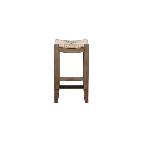 26" Davenport Wood Counter Height Barstool Light Amber - Alaterre Furniture: Rustic Industrial, Pine Legs