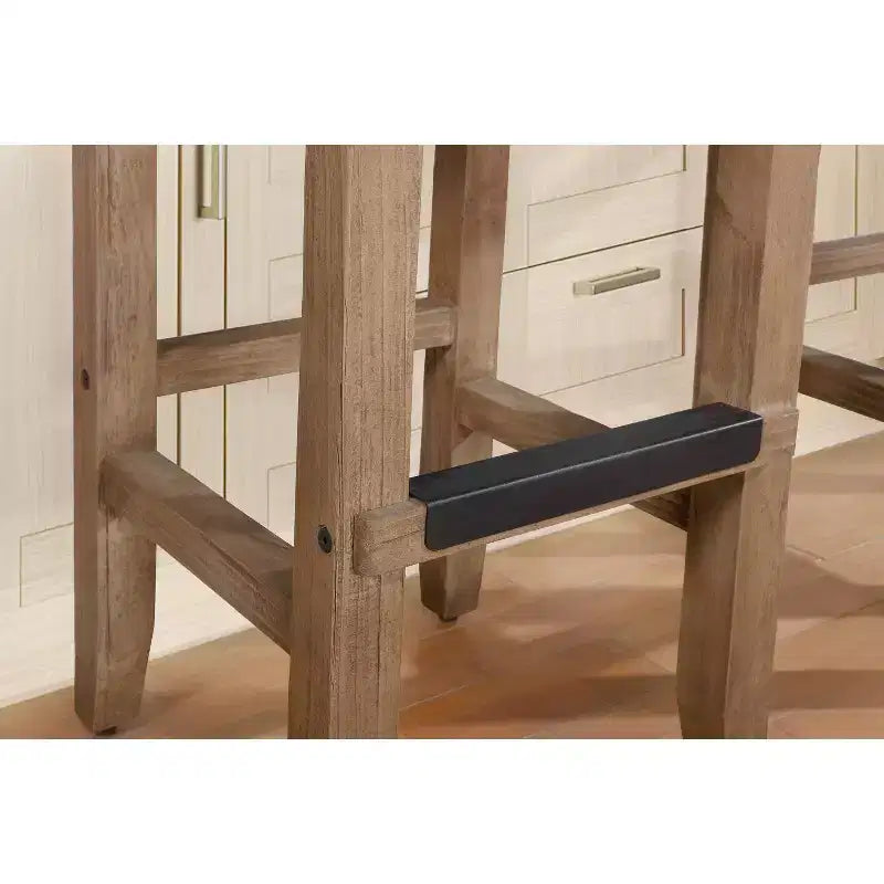 Tabouret de bar Davenport en bois hauteur comptoir 26 po ambre clair - Meubles Alaterre : industriel rustique, pieds en pin