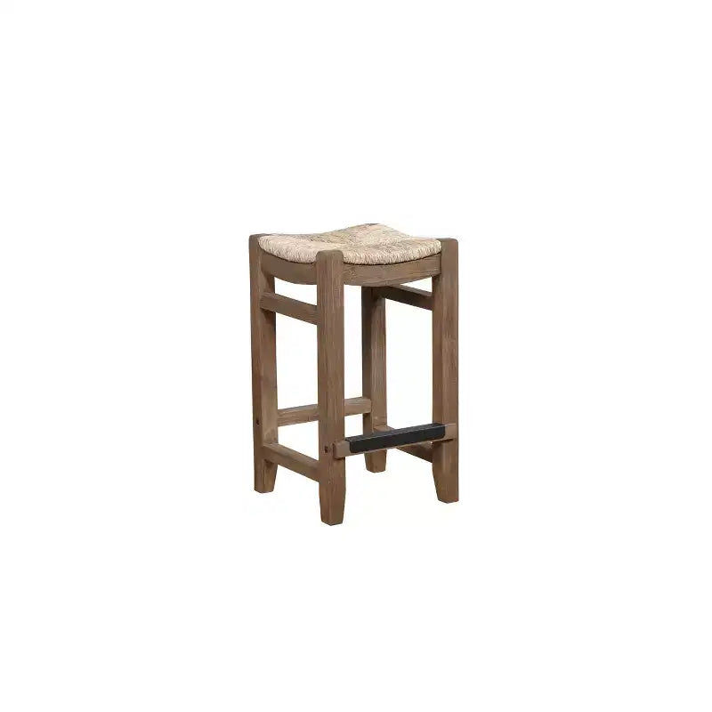 Tabouret de bar Davenport en bois hauteur comptoir 26 po ambre clair - Meubles Alaterre : industriel rustique, pieds en pin